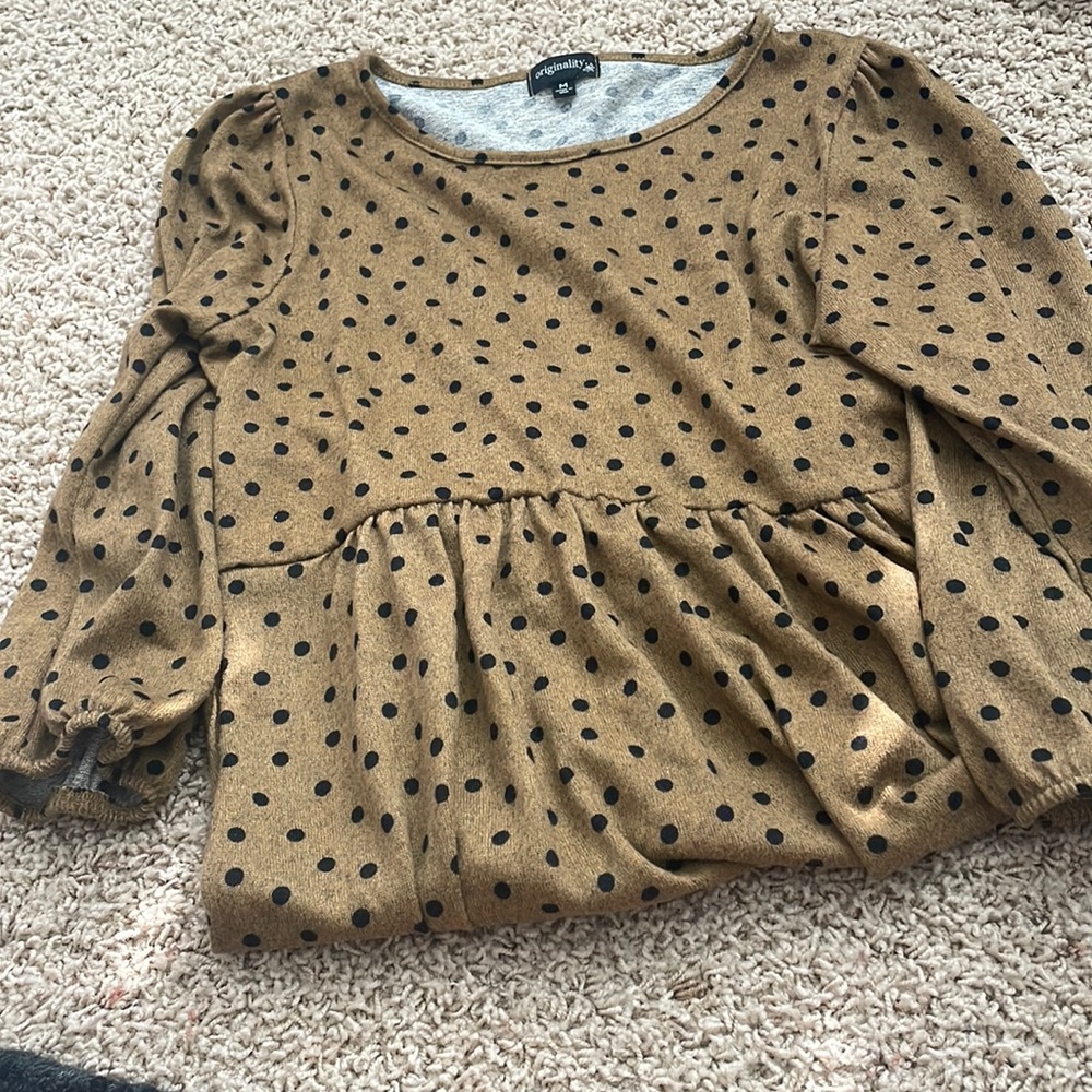 Long sleeve polka dot dress
